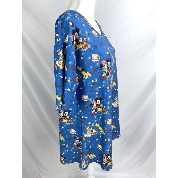 Enchanted Dress Shop Women 2XL Blue Mickey Minnie Mouse Camping S’Mores Shirt - Picture 4 of 7